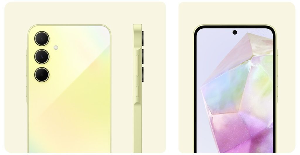 تصویر گوشی a35 زرد